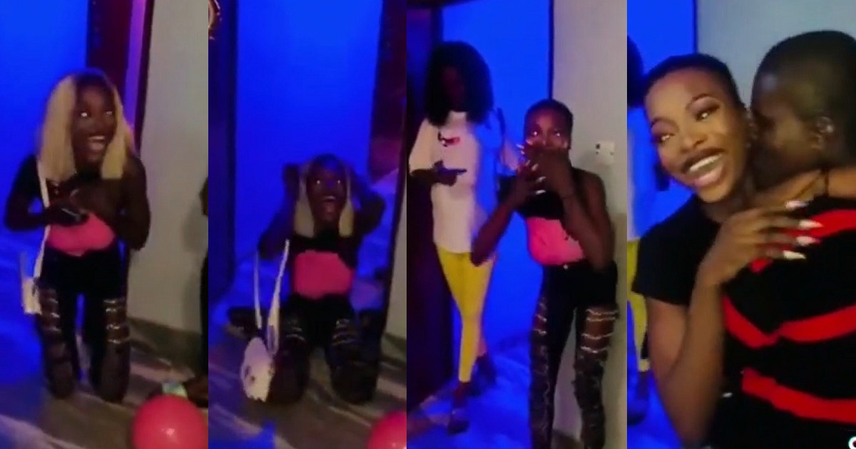 Nigerian lady goes mental, flings her wig after she got “paranra” for her birthday (WATCH)