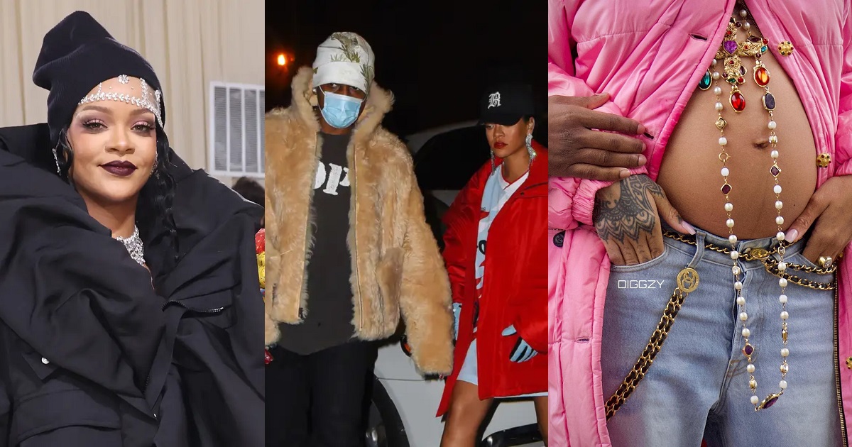 Singer, Rihanna is pregnant with her and lover, A$AP Rocky’s first child