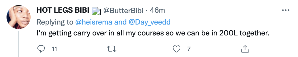 “I’m getting carry over in all my courses so we can be in 200L together” – Lady says after Rema announced admission into UNILAG 4 Screenshot 2022 01 07 at 6.48.30 PM