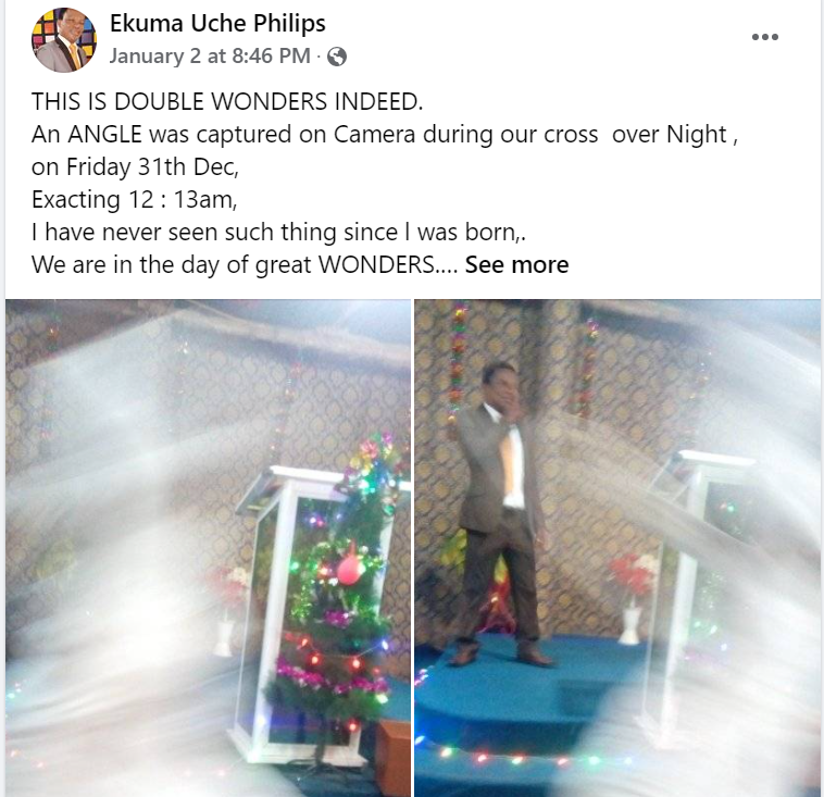 Pastor shares photos of the ‘angel’ that was captured on camera in his church 3 Uches angel2