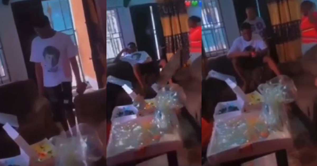 “She’s dating herself” – Reactions as lady shares boyfriend’s reaction to her romantic birthday surprise (video)