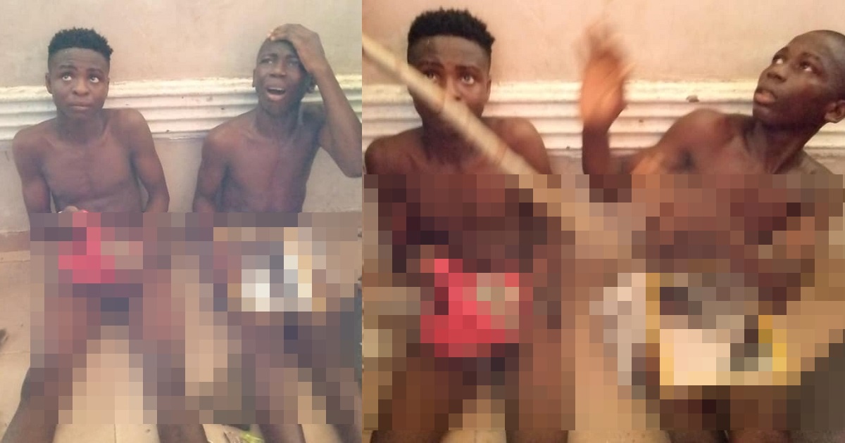 Two teenagers caught while allegedly trying to use a 14-year-old girl for rituals in Bayelsa (photos/videos)