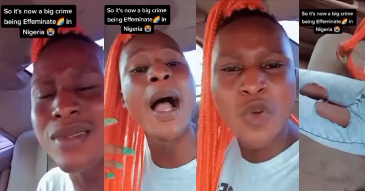 “I am not Bobrisky” – Crossdresser cries out after Lagos area boys nearly stripped him (video)