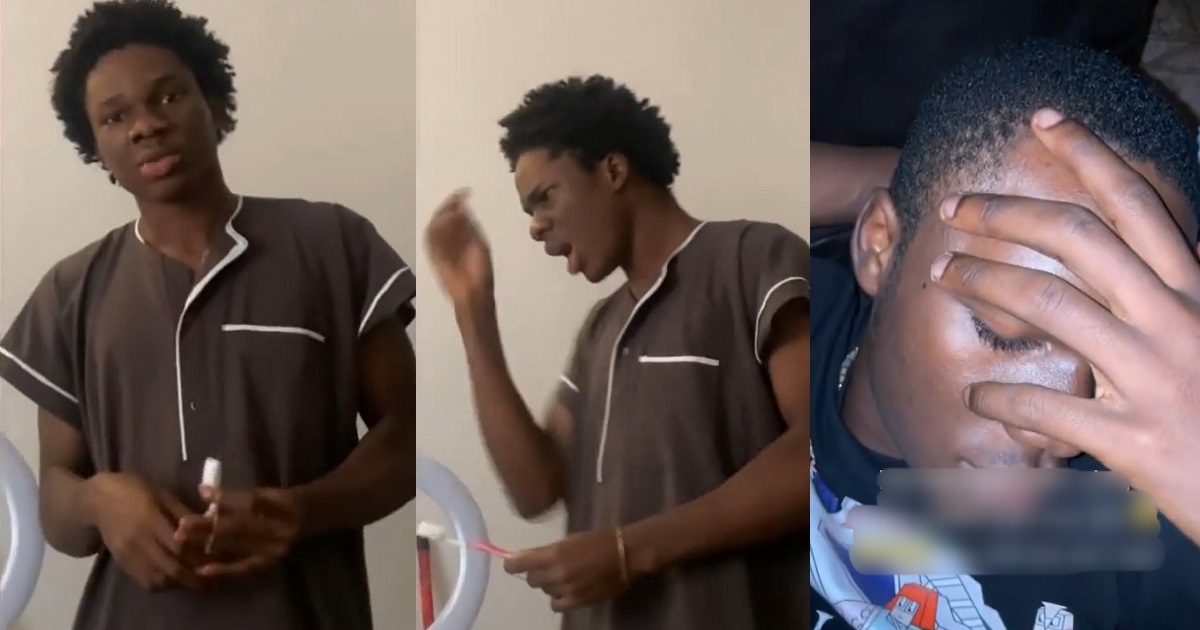 Nigerian parents humble young man who refused to cut his hair before going home because he thinks he’s a “grown man” (Video)