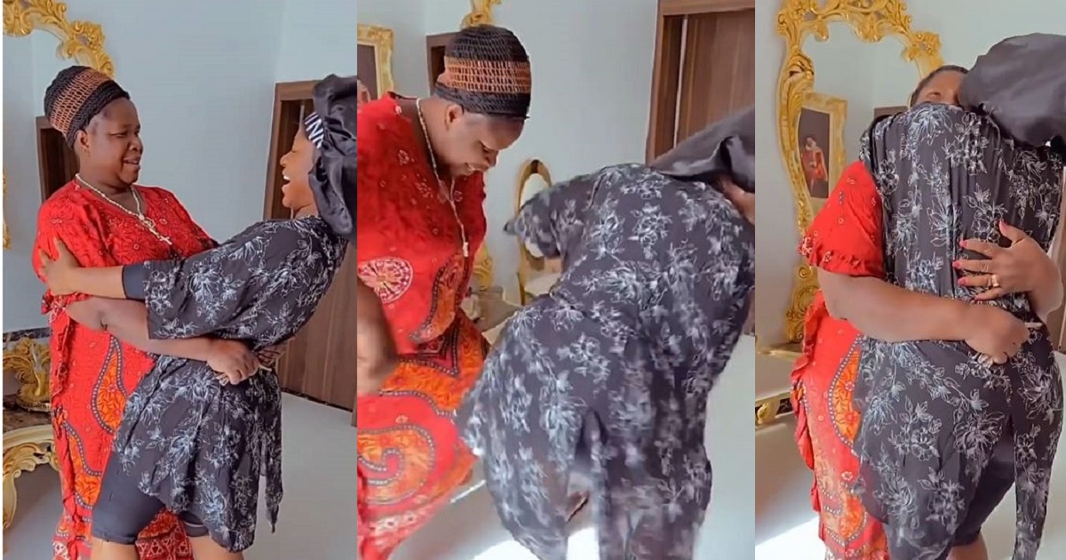 Heartwarming moment Destiny Etiko welcomes mother to her newly-built mansion (Video)
