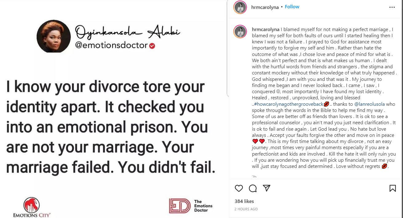 Caroline Danjuma speaks for the first time about her divorce