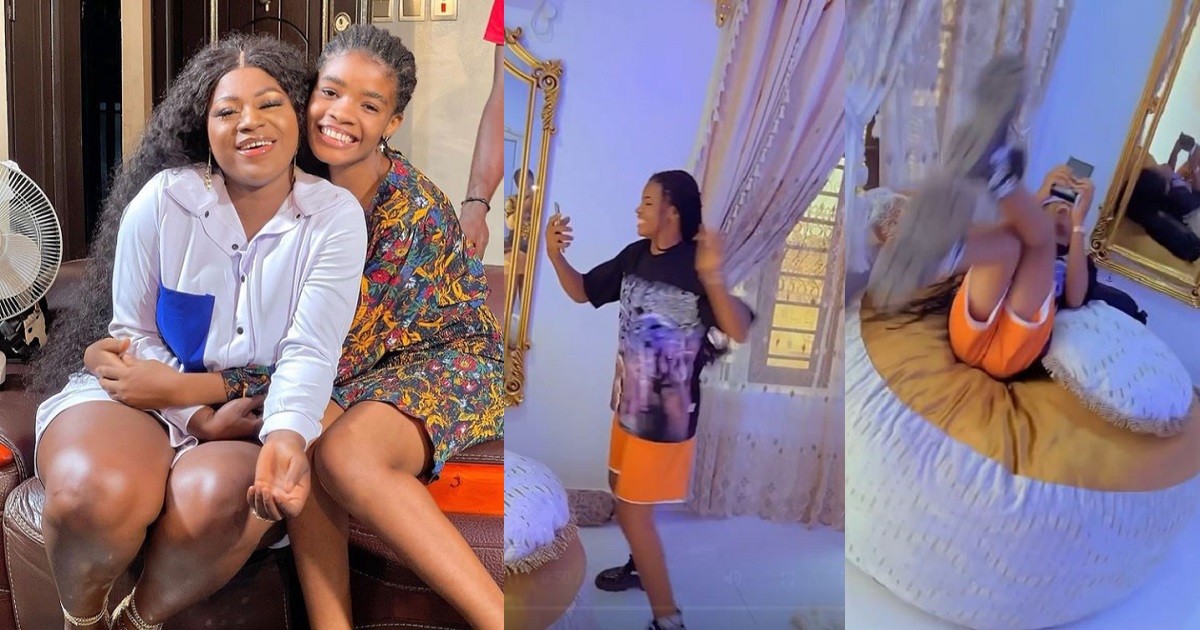“It’s real” — Destiny Etiko’s adopted daughter jumps in excitement as she receives an iPhone 11 Pro from the actress (Video)