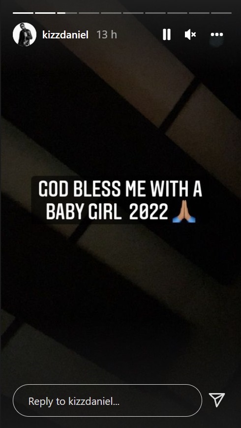 “God bless me with a baby girl” – Singer, Kizz Daniel prays 5 kizz dd