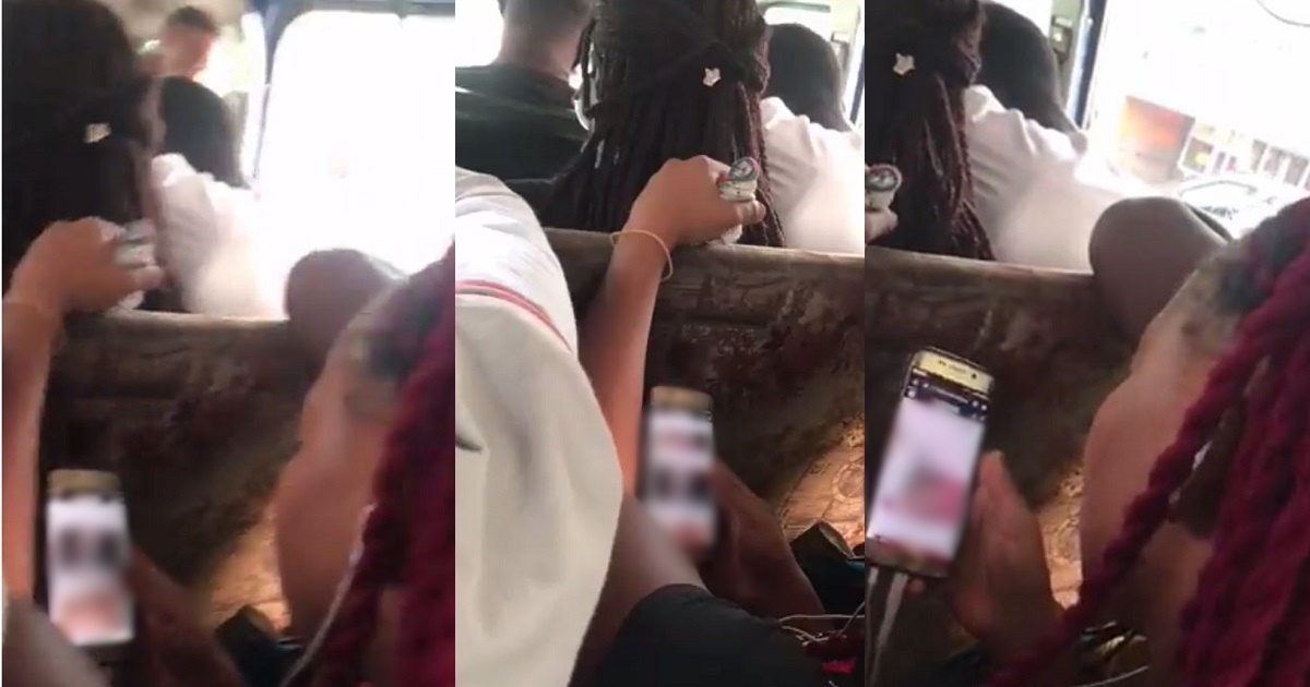 Young lady seen watching p0rn in a bus filled with passengers (video)