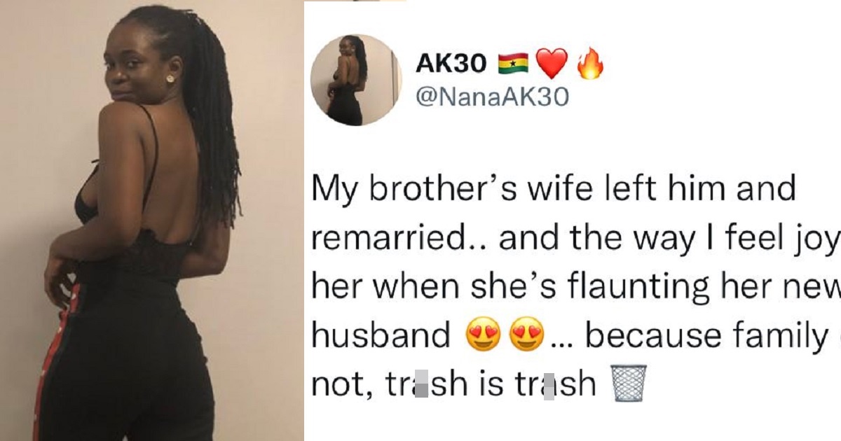 “Family or not, tr@sh is tr@sh” – Lady jubilates after her brother’s wife dumped him and found love again