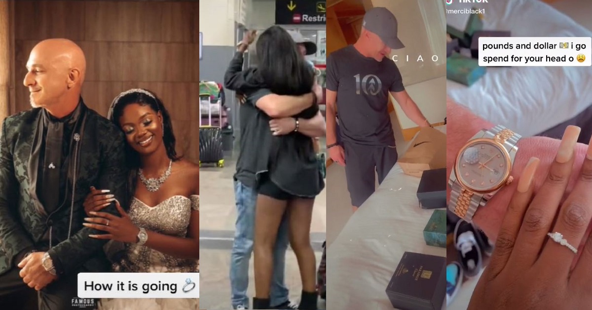 Nigerian lady spoils her white lover with loads of gifts before tying the knot (video)