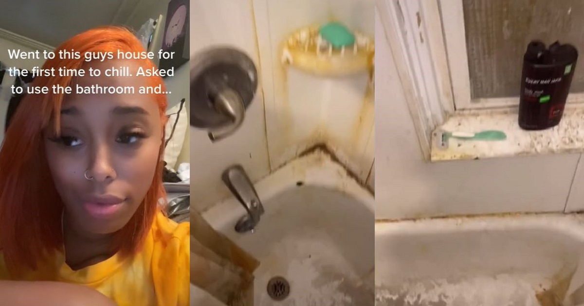 “Run for your life” – Netizens reacts as lady shares disturbing video of the bathroom of man she visited for the first time (video)