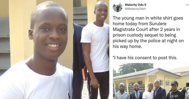 Young man randomly picked