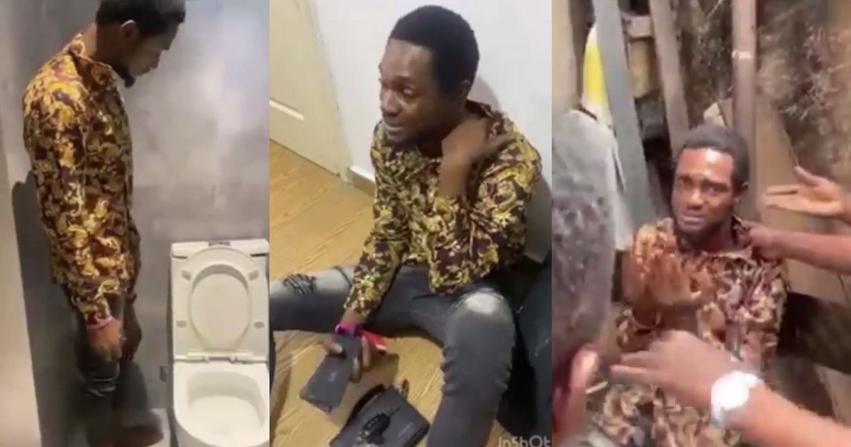 Man caught stealing in a church, hides loot in the church’s toilet (video)