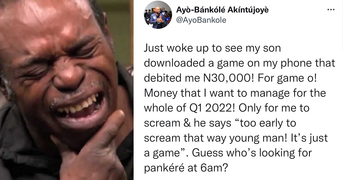 “Guess who’s looking for pankéré at 6am?” – Nigerian Father hilariously reacts after his son downloaded a game that cost him N30k in subscription fees.