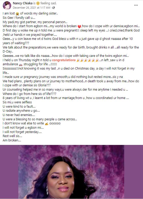 After 10 years of waiting, Nigerian woman dies on Christmas Day two days after giving birth to twins 6 nc