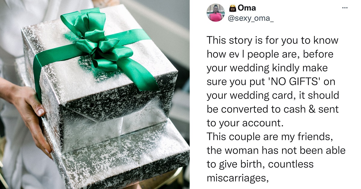 Lady narrates how Wedding gifts delayed a woman’s pregnancy and her husband’s progress