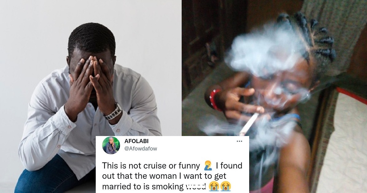 Nigerian man cries out after discovering his wife-to-be smokes w33d
