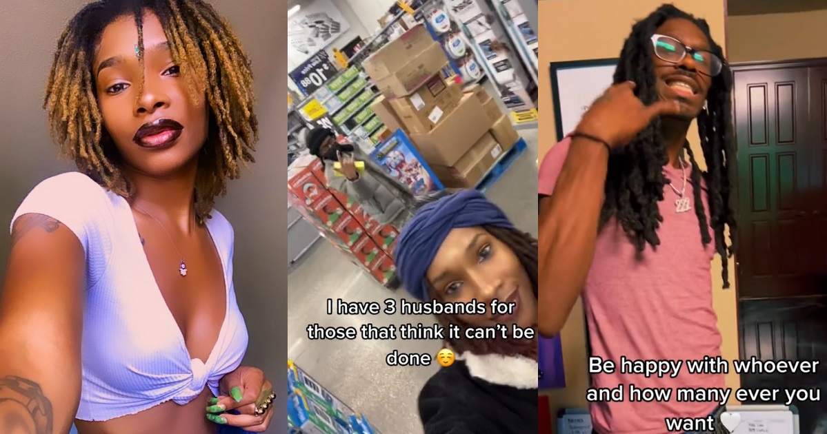 Be happy with whoever and how many you want – Woman in a polyandrous marriage says as she shows off her ‘3 husbands’ (videos)