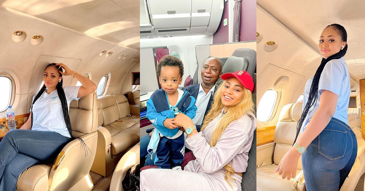 “He always keeps me stress-free” – Regina Daniels says her billionaire husband, Ned Nwoko insists she travels on private jet