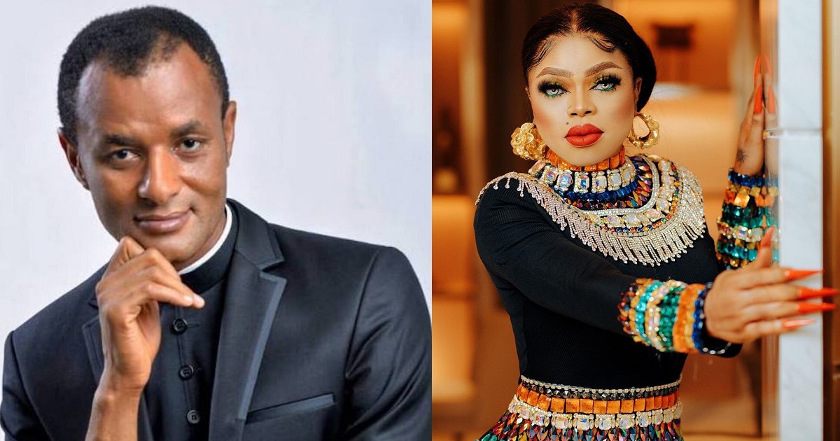 “How does dressing like a woman make you a woman?” – Father Oluoma uses Bobrisky as an example during sermon (video)