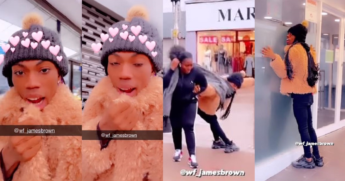 “UK is not easy” – James Brown says after he almost got blown away by a fierce wind (Video)