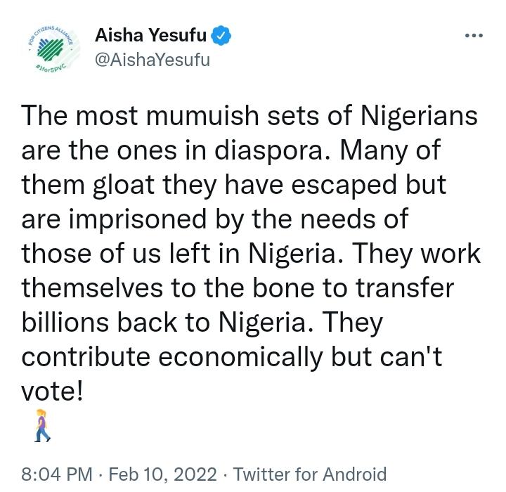  Aisha Yesufu says