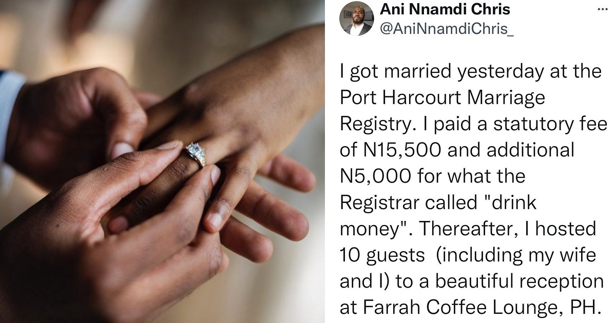 “Marriage isn’t expensive, na you wan wed like ritu*list” – Newlywed advises intending Grooms.