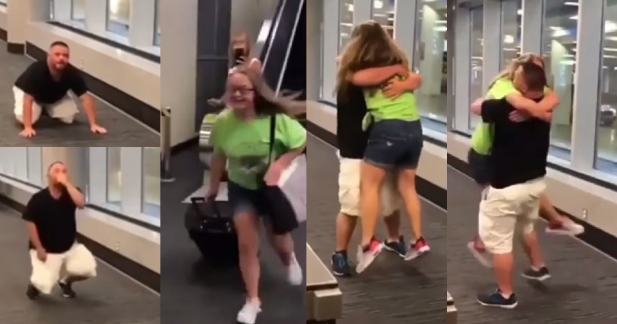 Heartwarming moment a couple with Down syndrome reunited at the airport (video)