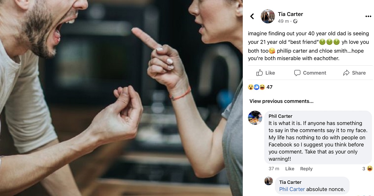 Father reacts after his daughter called him out on Twitter for having an affair with her 21-year-old best friend