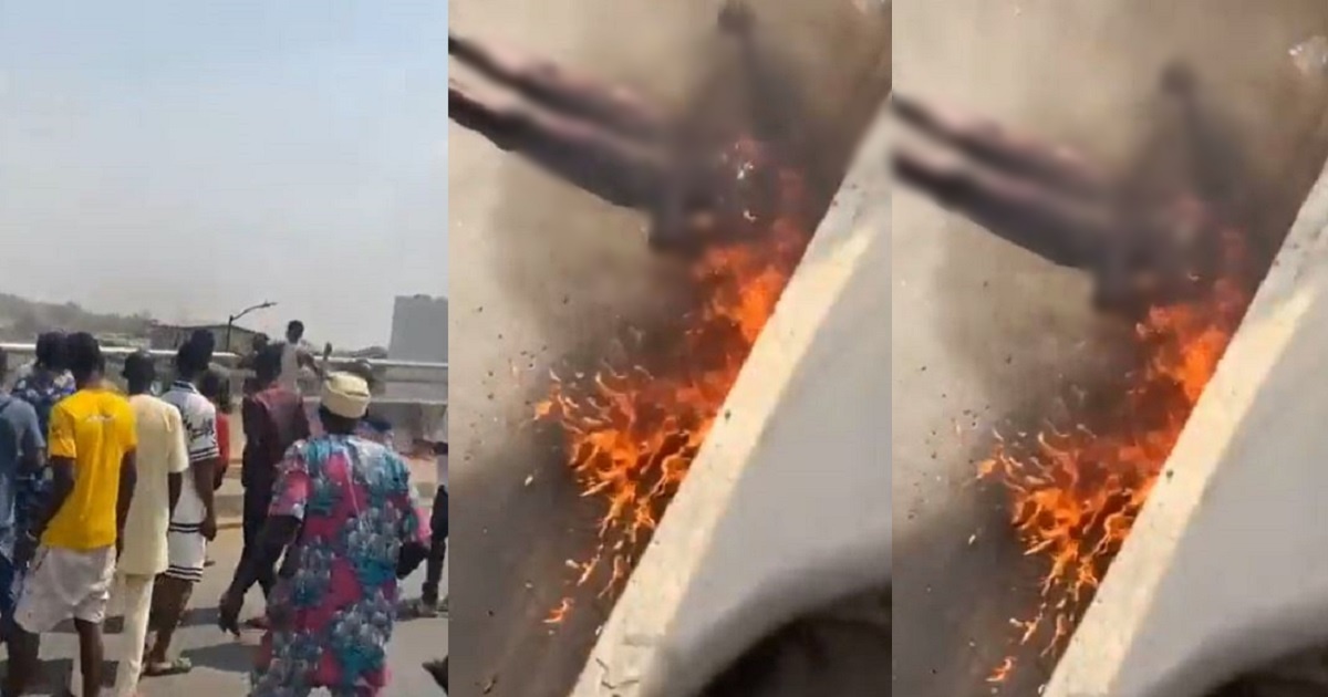 N7m cheque and iPhone allegedly recovered from ‘mentally-deranged’ man who jumped to death while escaping mob that set him ablaze in Ibadan (graphic video)