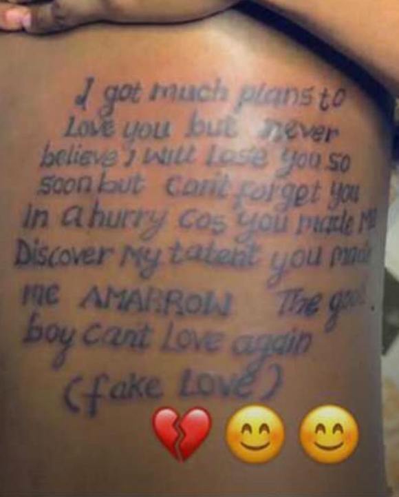“The good boy can’t love again” – Heartbroken man tattoos lengthy note on his body after his girlfriend reportedly dumped him 4 gossipmilltv 274193110 544329286627480 5997536841282122303 n