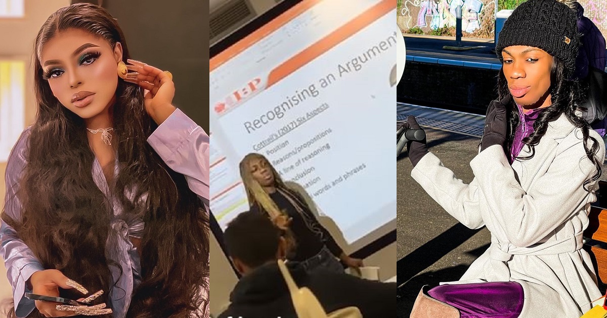 “Which better school dey operate for winter for UK” – Bobrisky throws shade after James Brown revealed he’s in the UK for study (video)