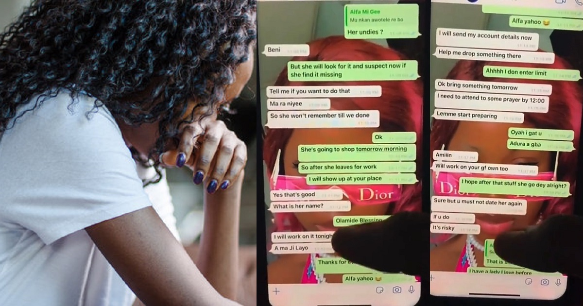 Lady breaks down in tears after going through her boyfriend’s phone and discovered she has been used for money ritual (video)