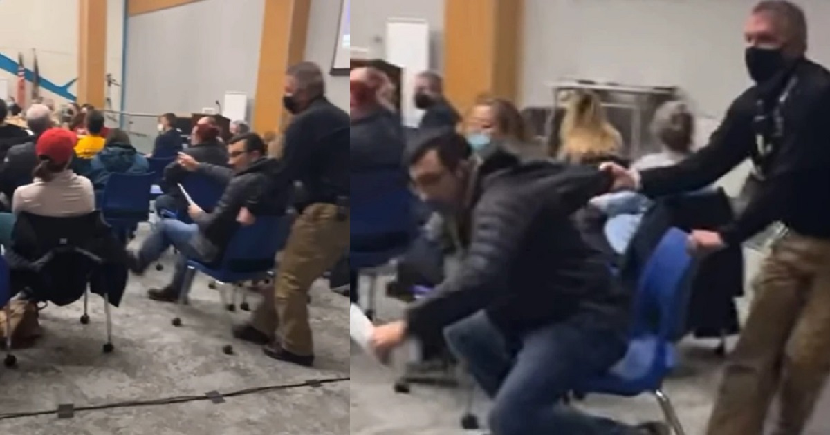 Dad thrown out of school board meeting after refusing to wear mask (video)