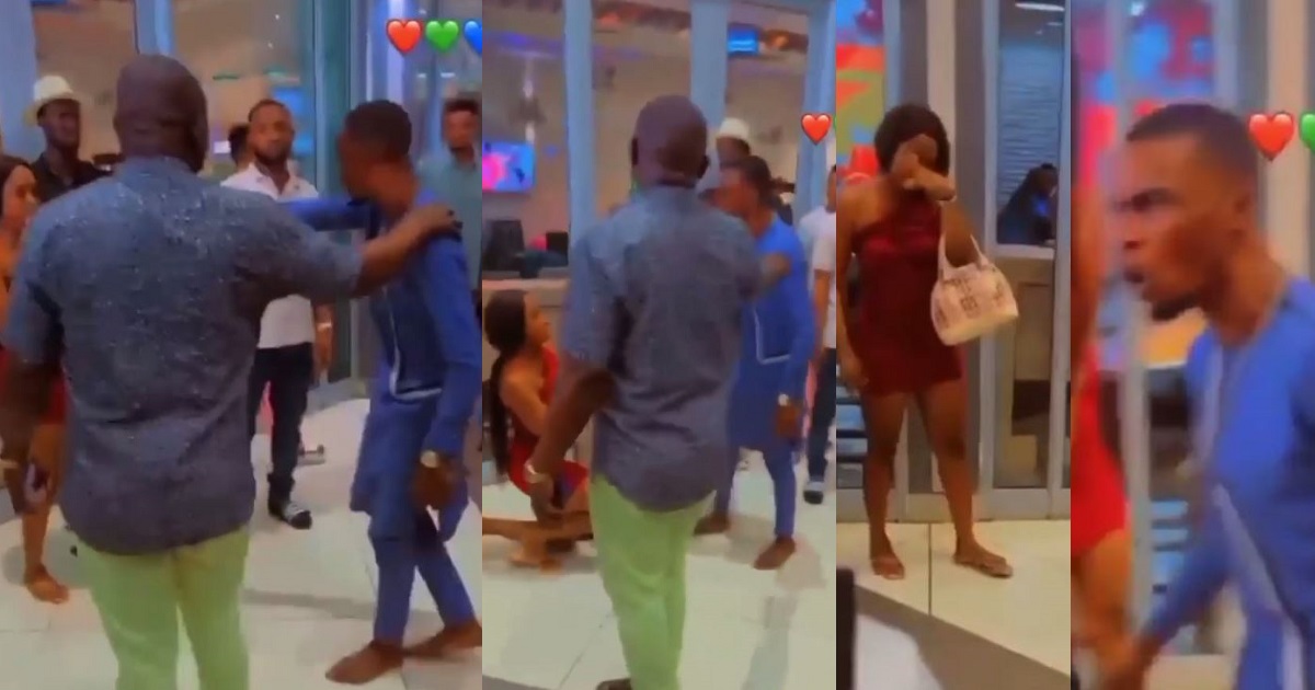 Man slaps his girlfriend after he caught her at the mall with another man on Valentine’s day (video)