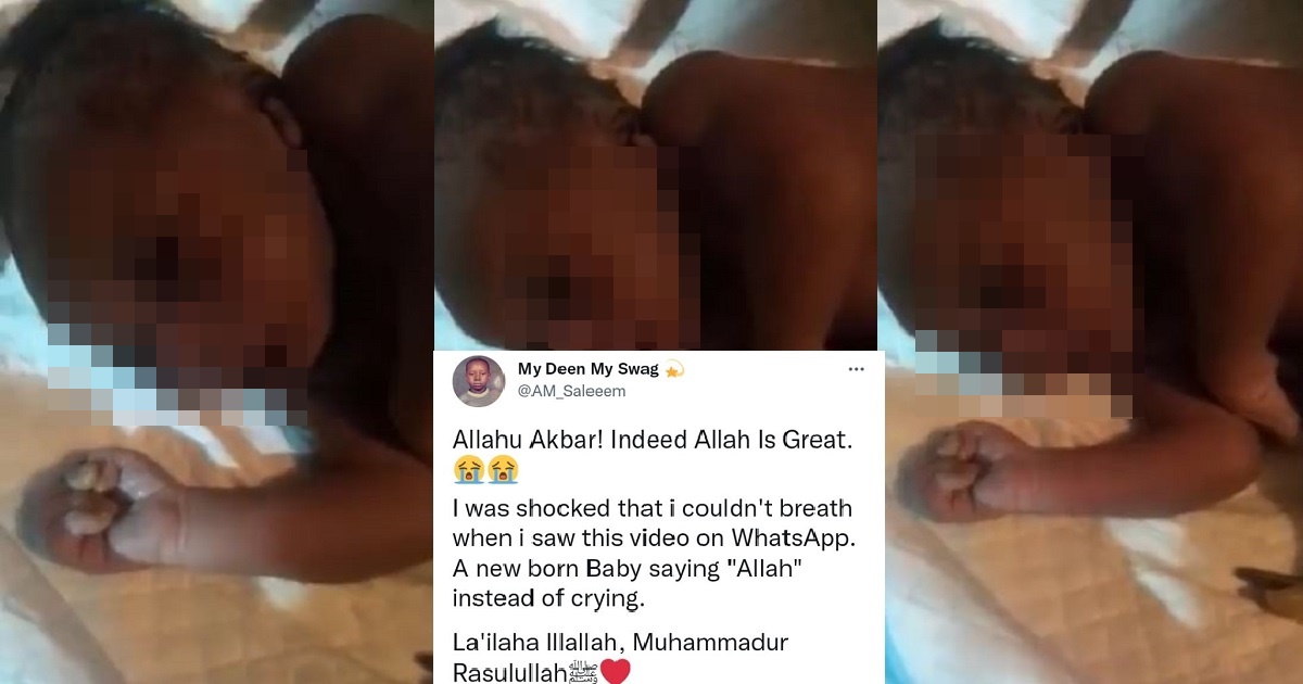 Nigerian man celebrates a newborn baby saying “Allah instead of crying” (video)