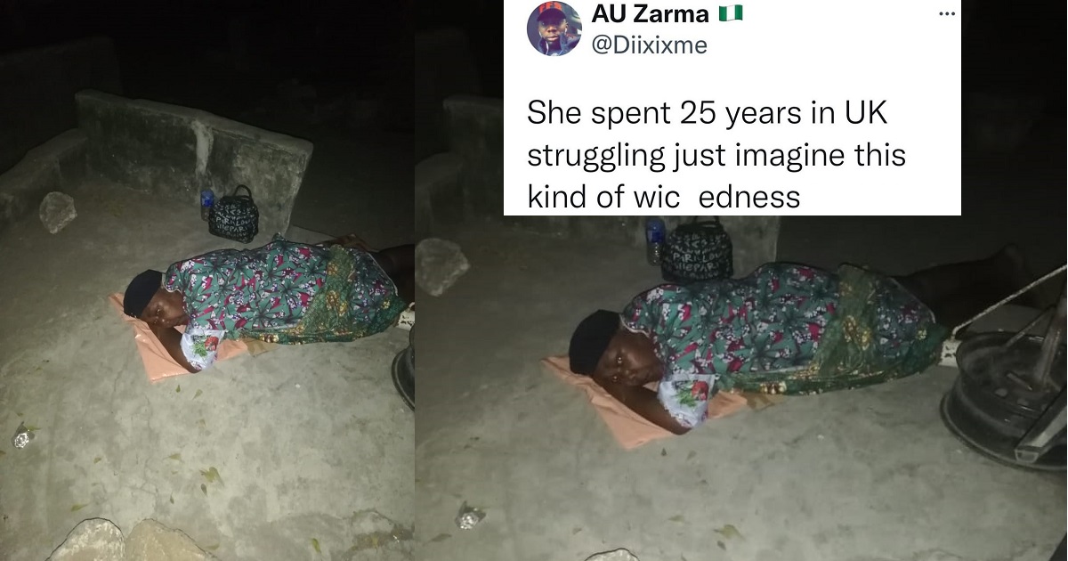 Twitter Stories : Woman who spent 25years in UK found sleeping on the street of Lagos after her tenant allegedly sold her house
