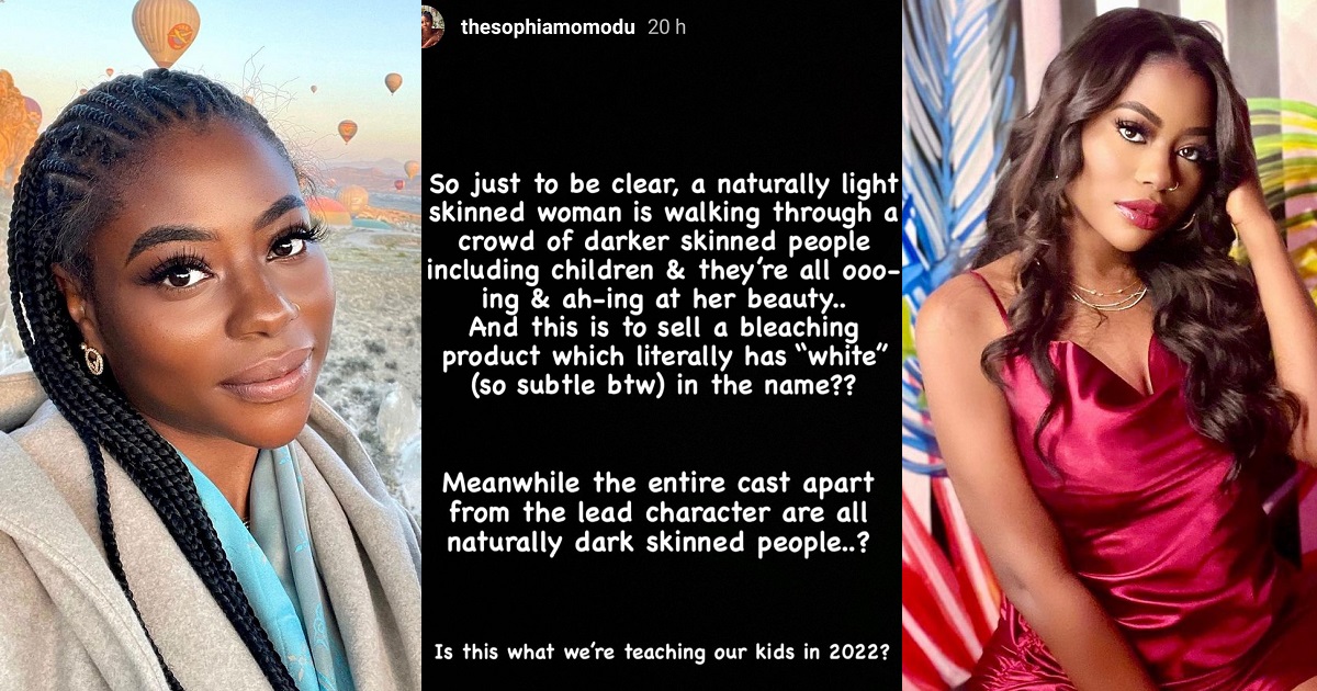 Sophia Momodu faults skin lightening advert; says people who bleach their skin are the most confused people