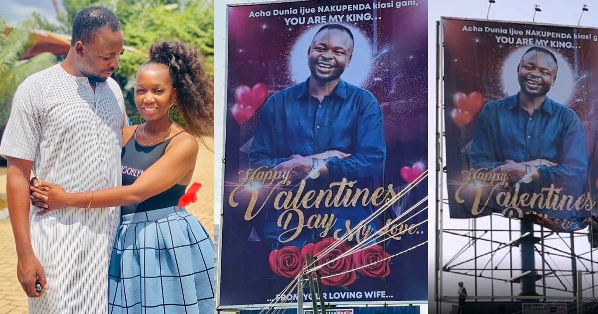 Woman rents a billboard to appreciate her husband on Valentine’s Day
