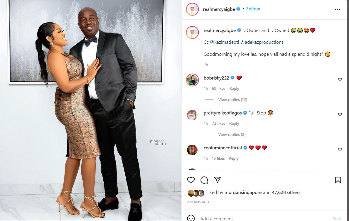 “D’Owner and D’Owned” – Mercy Aigbe writes as she shares new photo of her and husband Kazim Adeoti 4 wsws2