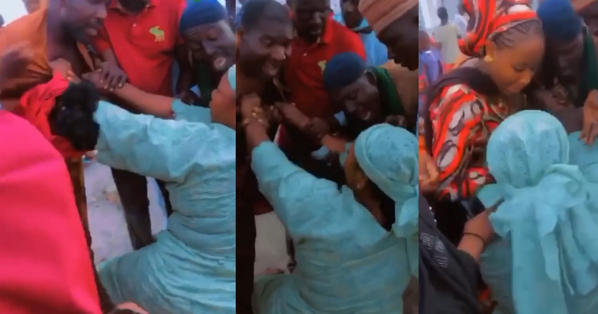 Nigerian lady defiantly disrupts her husband’s wedding ceremony to his second wife (video)
