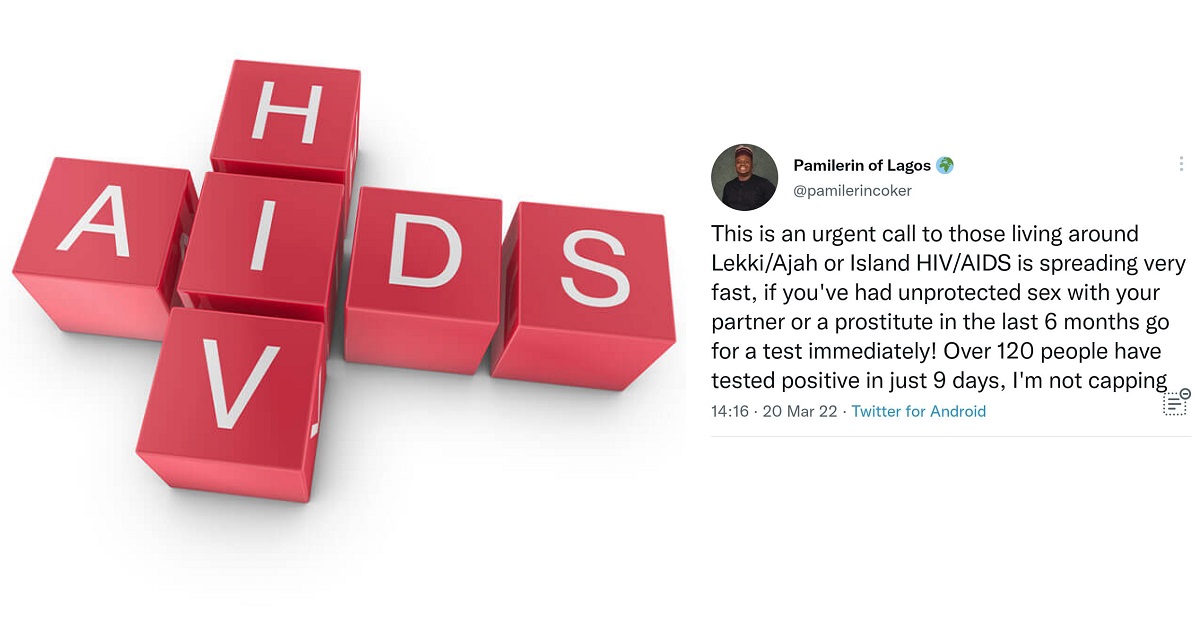 HIV/AIDS is spreading very fast around Lekki/Ajah  – Nigerian Man raises alarm.