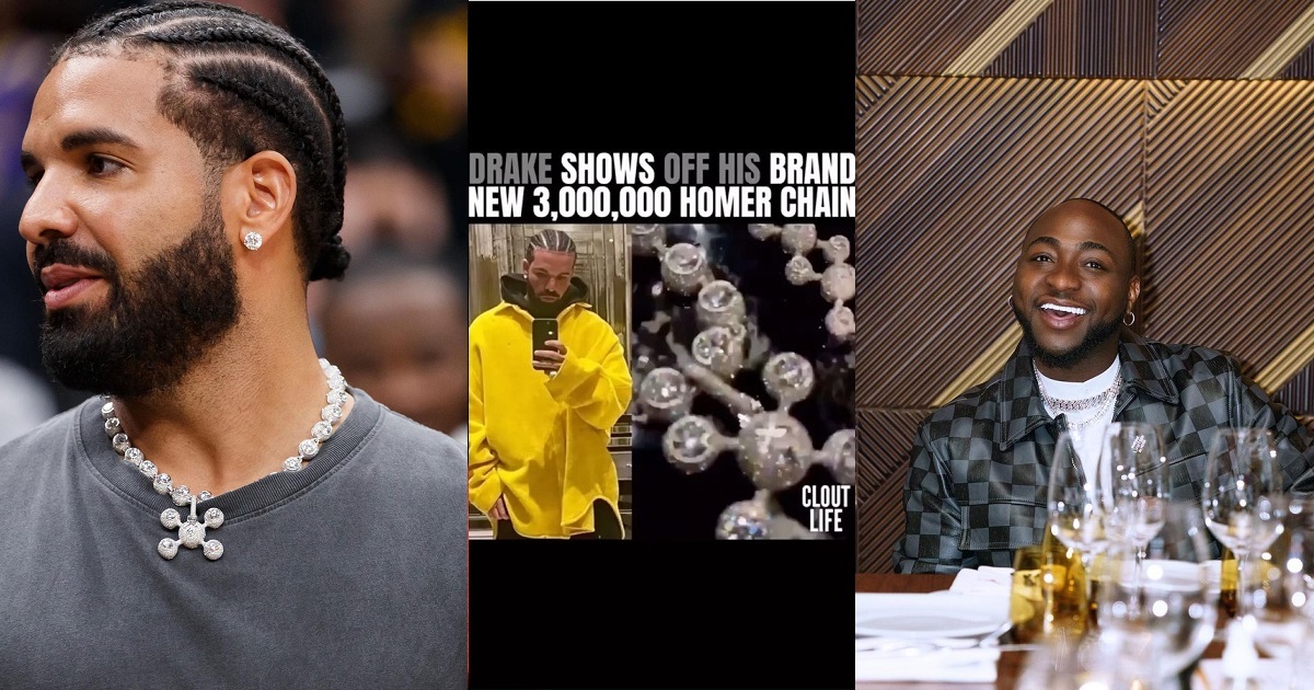 I personally don’t have Drake money but I know where I can get it” – Davido replies people thinking he can’t afford Drake’s N1.7B chain.