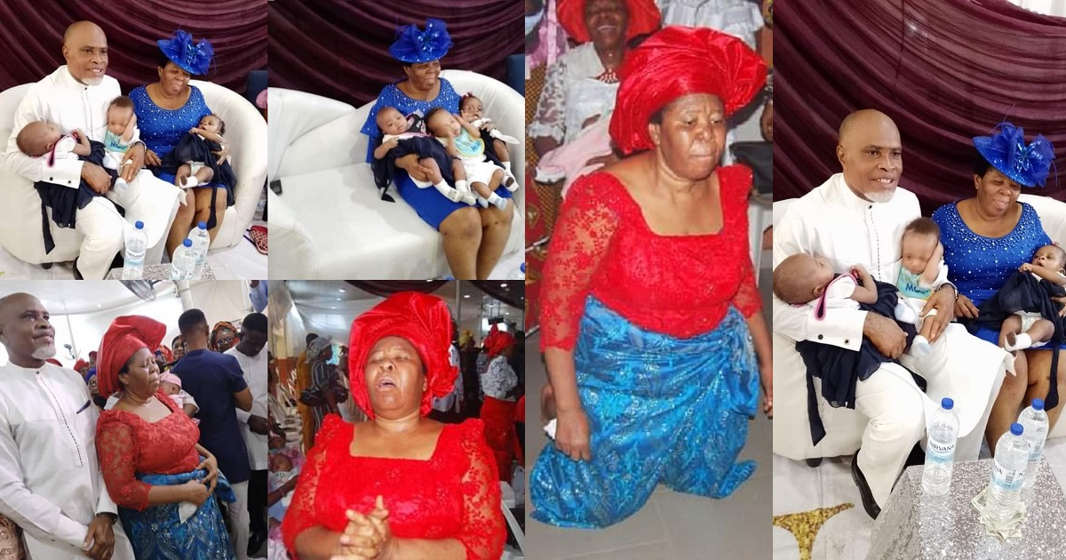 “We married as virgins” – Nigerian couple who welcomed triplets after 25 years of marriage open up about their trials and triumph