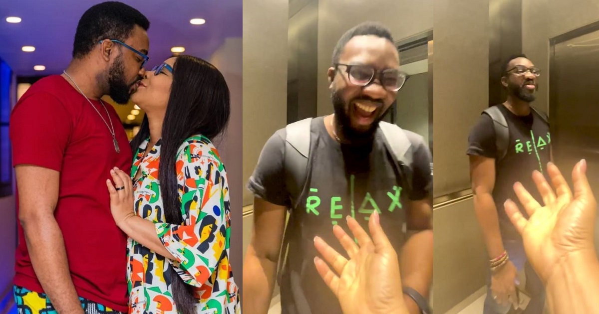 “Let’s do small” — Actress, Linda Ejiofor begs her husband while alone in elevator (video)