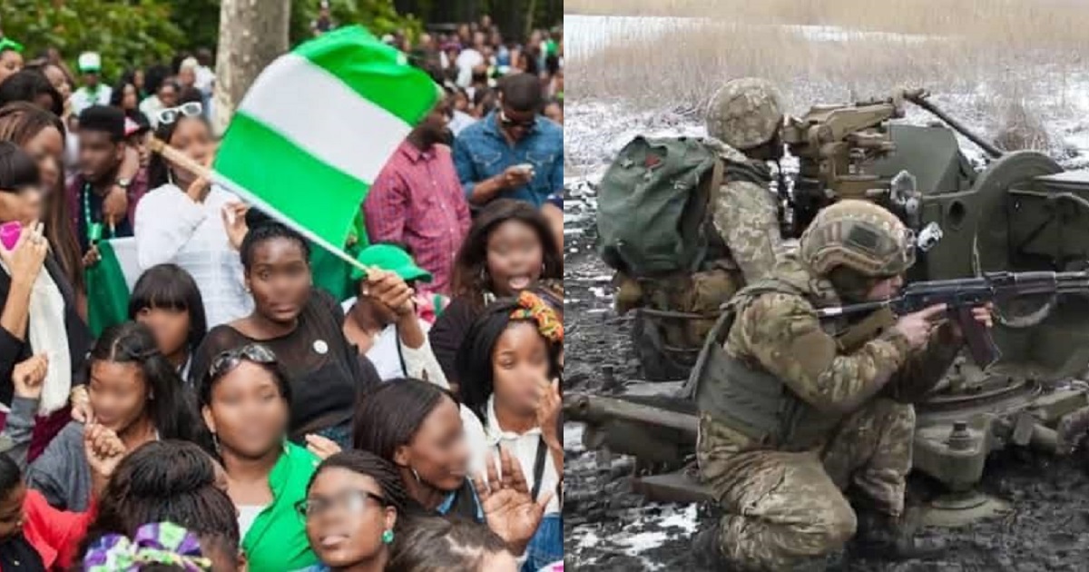 Nigerians storm Ukraine embassy in Abuja to volunteer to fight for Ukraine.