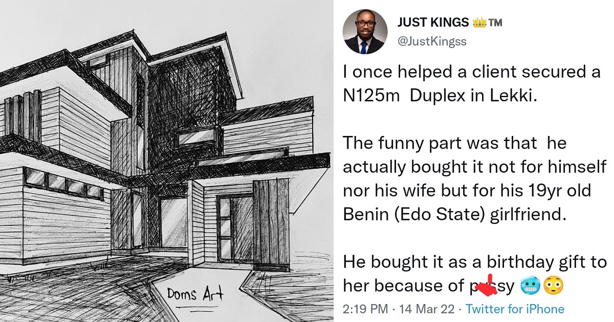 Man reportedly buys N125m duplex for his 19-year-old sidechick as a birthday present