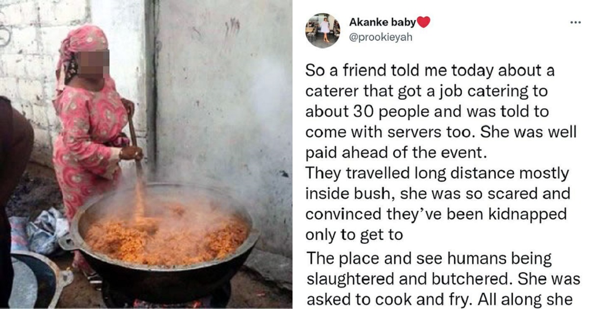 Lady shares scary experience of a caterer who unknowingly accepted a ...