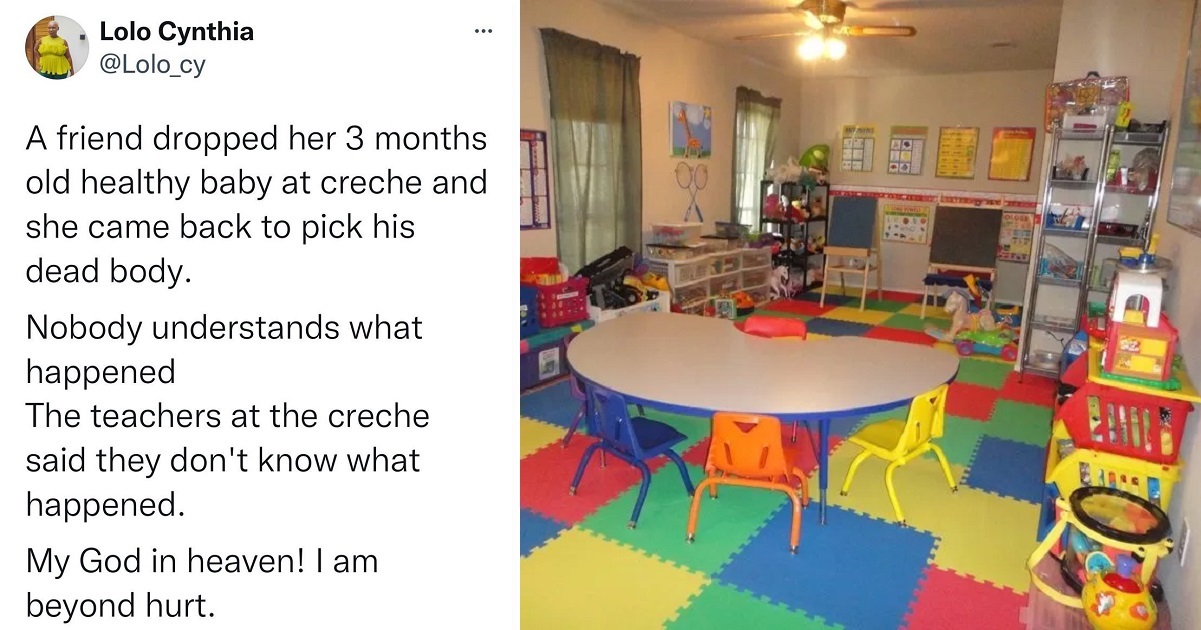 SAD : Nursing mom loses her 3-months-old baby at a crèche
